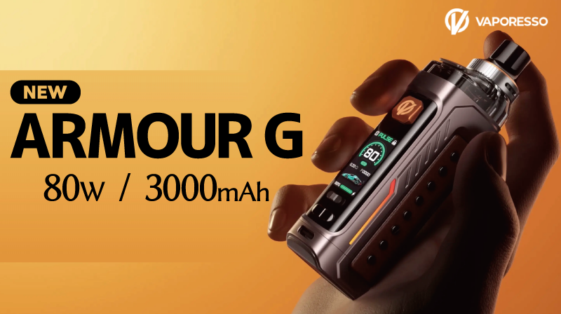 VAPORESSOから『AROMOUR G』が登場! 超高性能な爆煙向けデバイス!