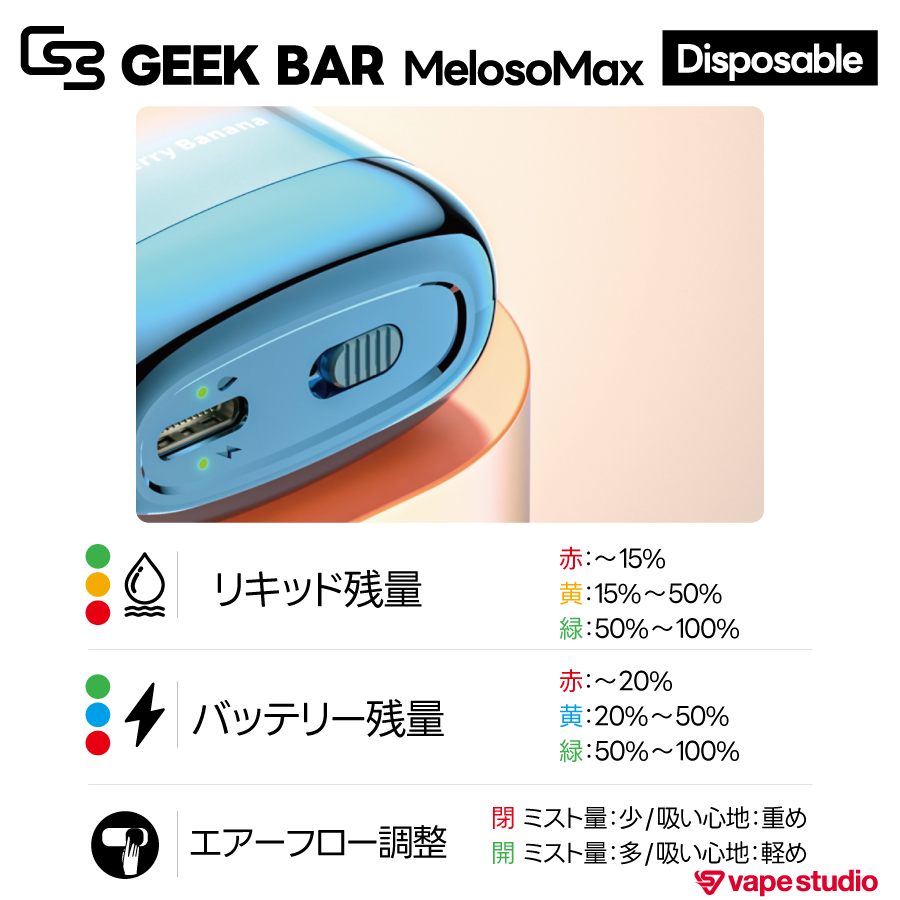 GEEK BAR MelosoMax(メロソマックス)|使い捨てタイプ