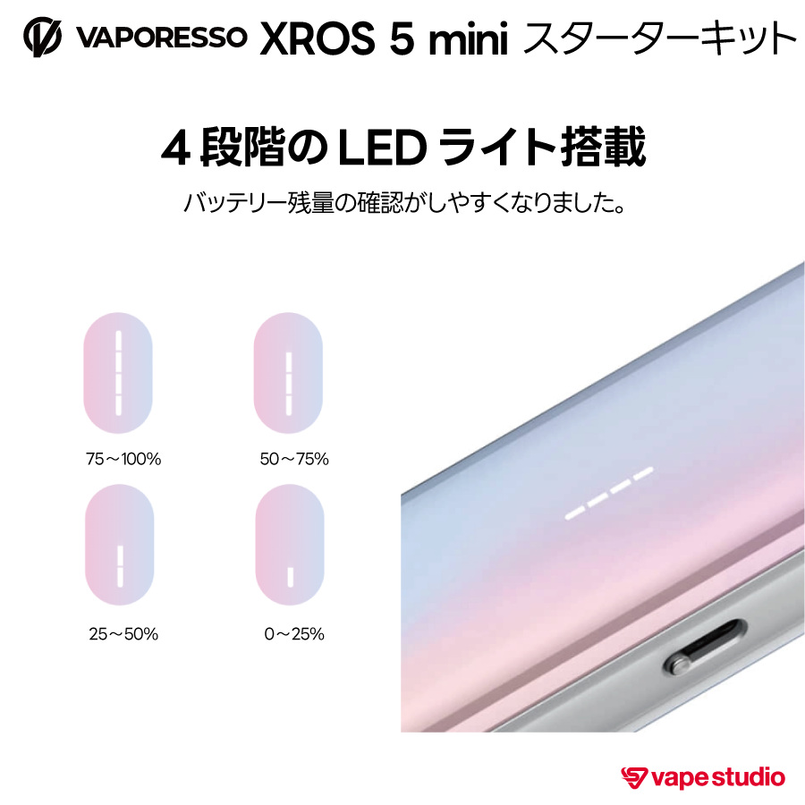 【NEW】VAPORESSO XROS 5 MINI  (クロス ミニ) スターターキット