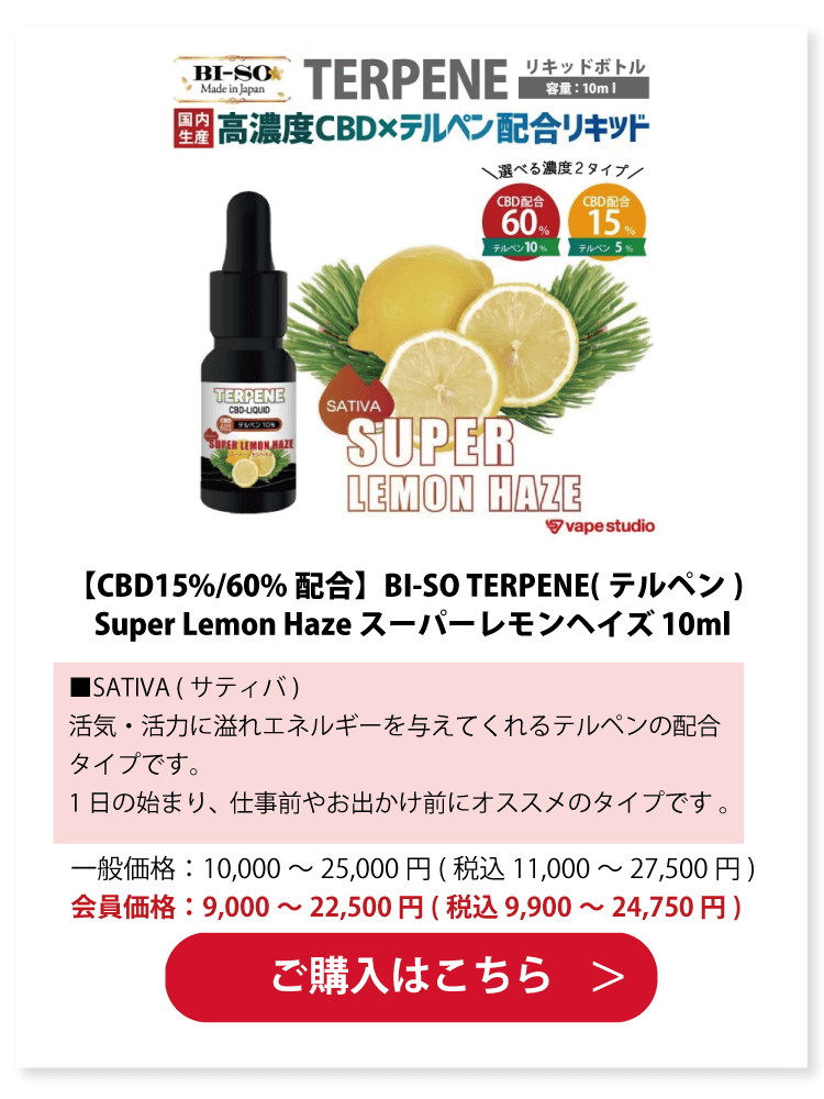 BI-SO TERPENE(テルペン) Super Lemon Haze スーパーレモンヘイズ 10ml