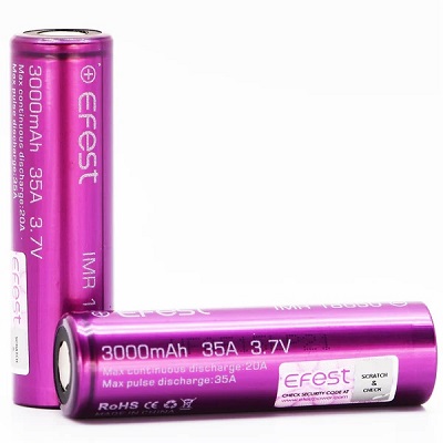 【会員10%OFF】EFEST IMR18650充電池 3,000mAh 35A