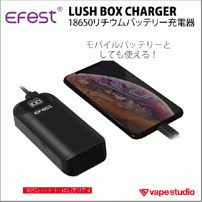 【会員10%OFF】EFEST LUSH BOX CHARGER/18650バッテリー専用充電器